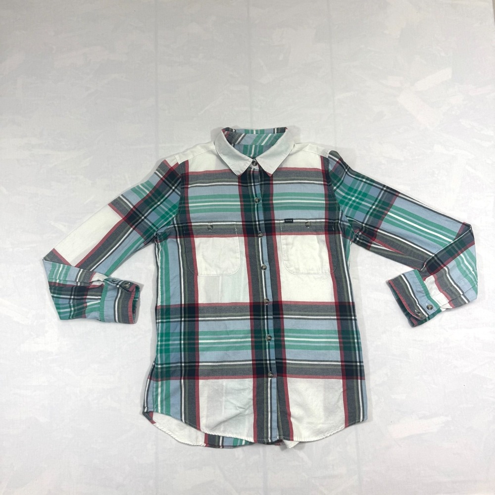 Hurley Wilson Ex-Boyfriend Shirt Womens Small Multi Plaid Flannel Double Pockets